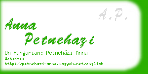 anna petnehazi business card